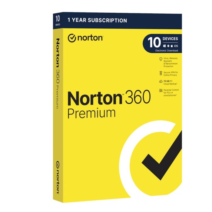 Norton 360 Premium (10 Device/Up to 75GB) Navy