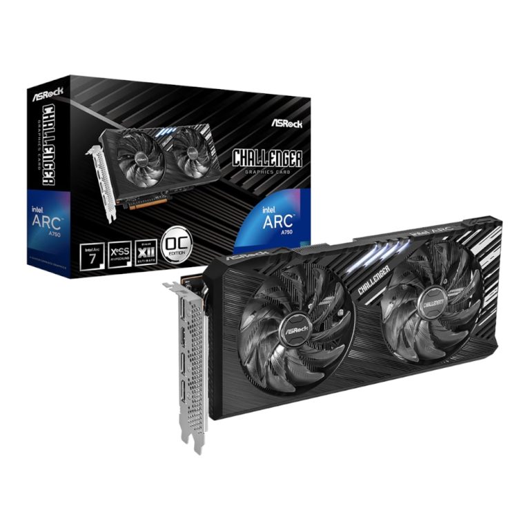 ASRock Intel Arc A750 Challenger SE OC 8GB GDDR6 256-BIT Graphics Card Black