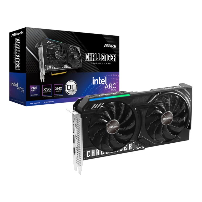 ASRock Intel Arc B570 Challenger OC 10GB GDDR6 160-BIT Graphics Card Black