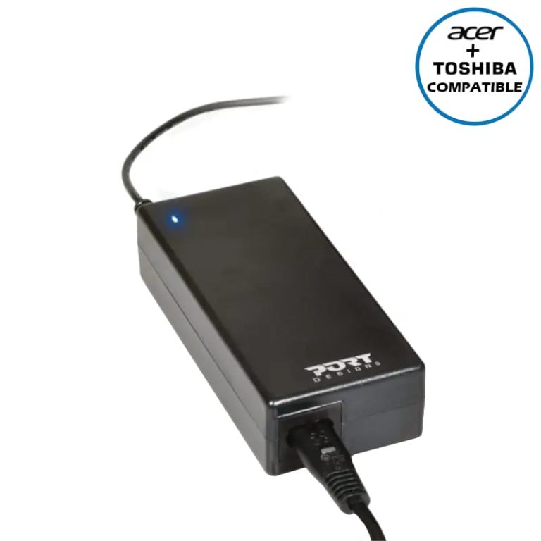 Port Connect 90W Notebook Adapter Acer and Toshiba Black