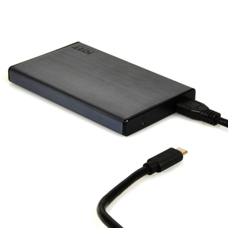 Port Connect 2.5" USB-C External HDD Enclosure Black Black