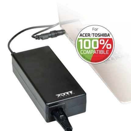 Port Connect 65W Notebook Adapter Acer and Toshiba Black