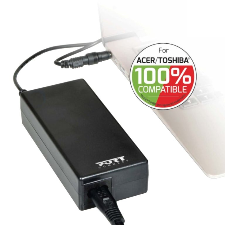 Port Connect 65W Notebook Adapter Acer and Toshiba Black