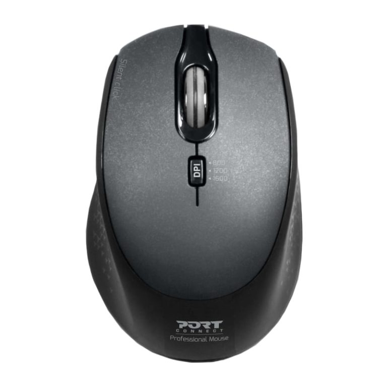 Port Wireless Silent 3600DPI 3 Button USB and Type-C Dongle Mouse - Black Black
