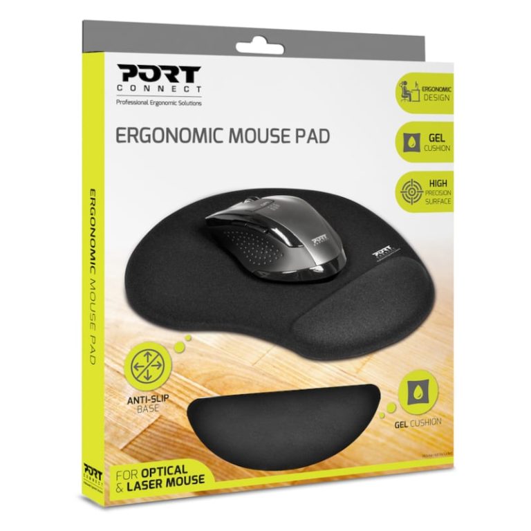 Port Ergonomic Gel Mouse Pad - Black Black