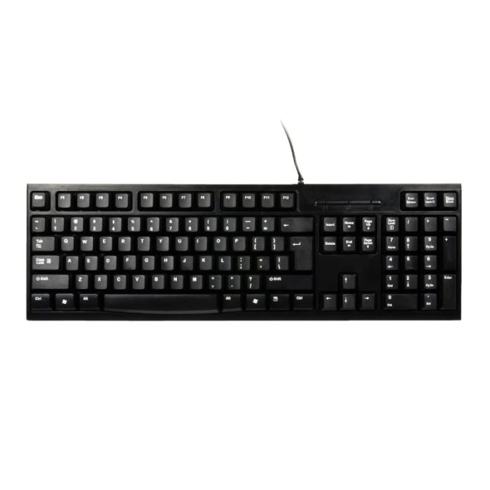 Port Connect Office Budget Wired Keyboard-Black Black