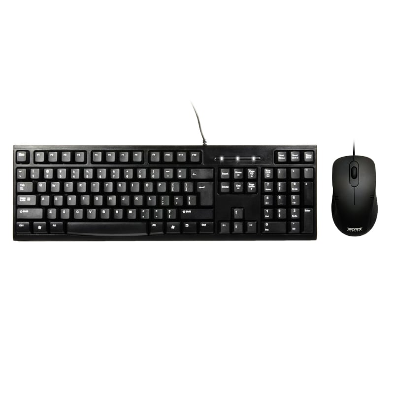 Port Design COMBO Wired Mouse + Keyboard - Black Black