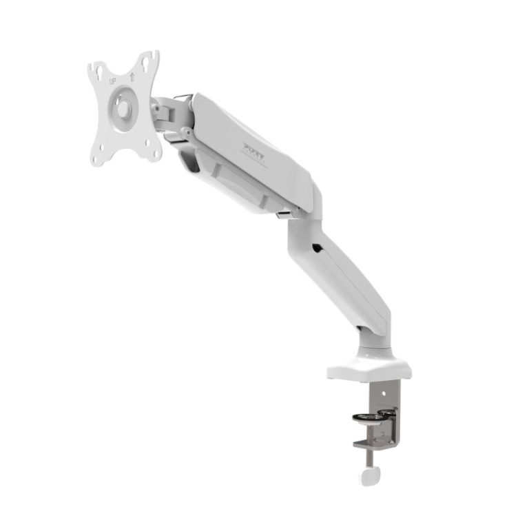 PORT Monitor Arm VESA Single Screen - White White