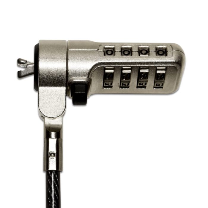 Port Connect 1.8m Wedge Combination Cable Lock Silver