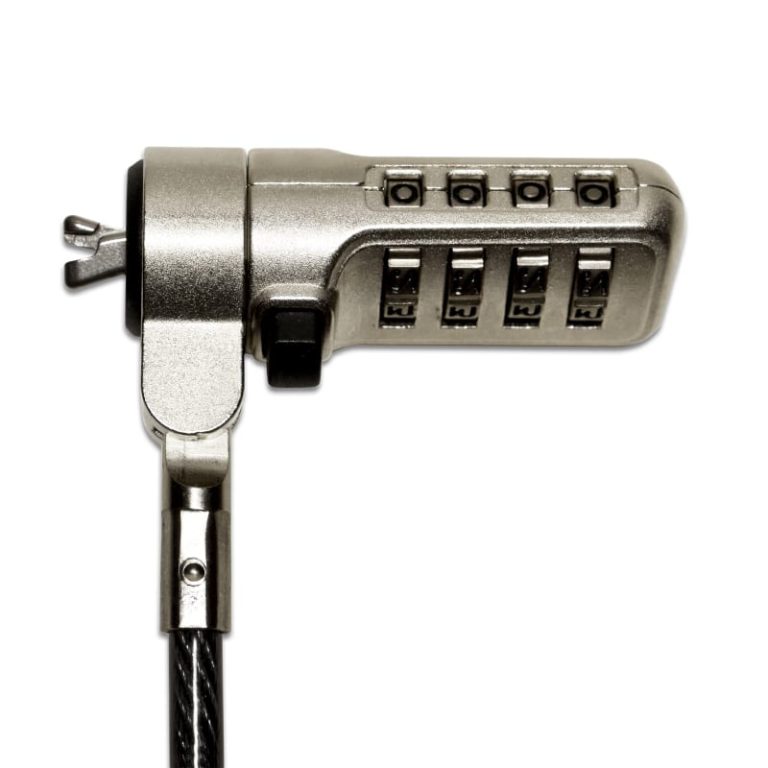 Port Connect 1.8m Wedge Combination Cable Lock Silver