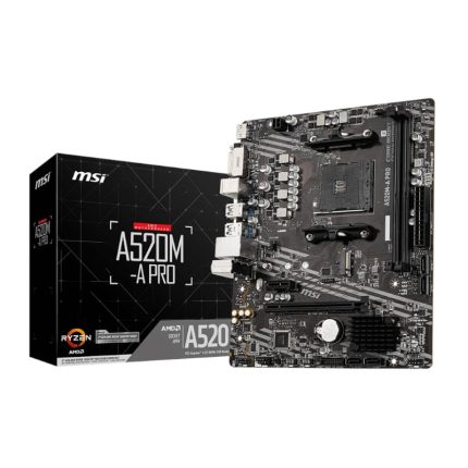 MSI A520M-A PRO AM4 AMD MATX Gaming Motherboard Black