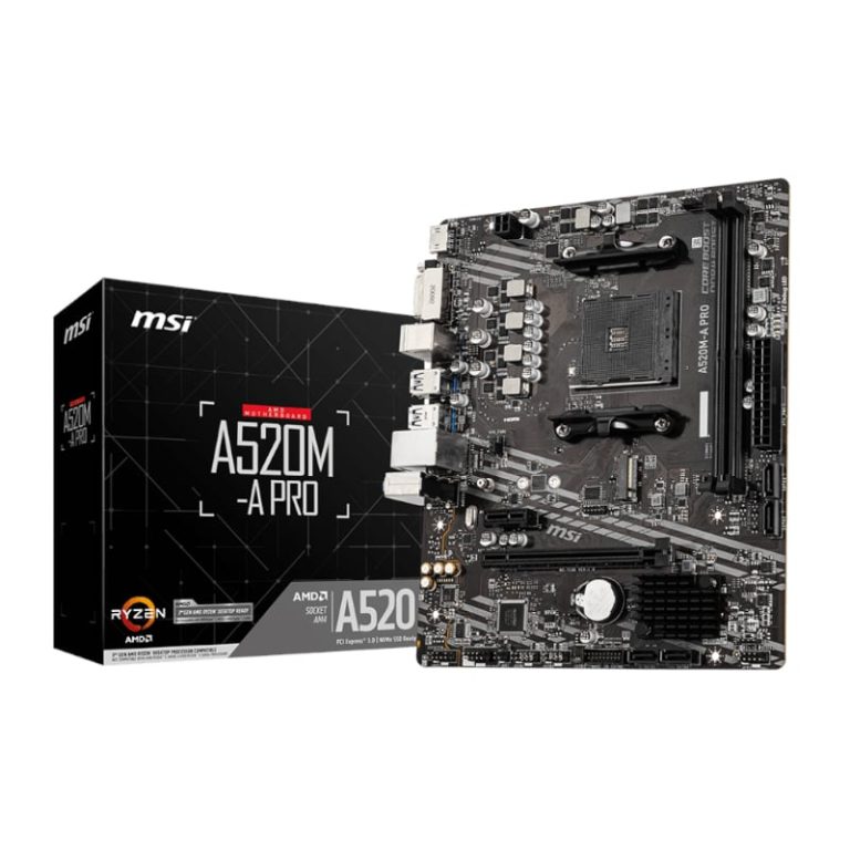 MSI A520M-A PRO AM4 AMD MATX Gaming Motherboard Black