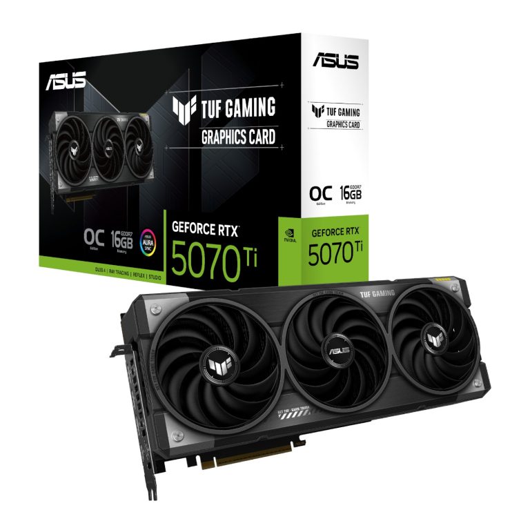 Asus TUF Gaming GeForce RTX 5070 Ti 16GB GDDR7 OC Graphics Card Grey