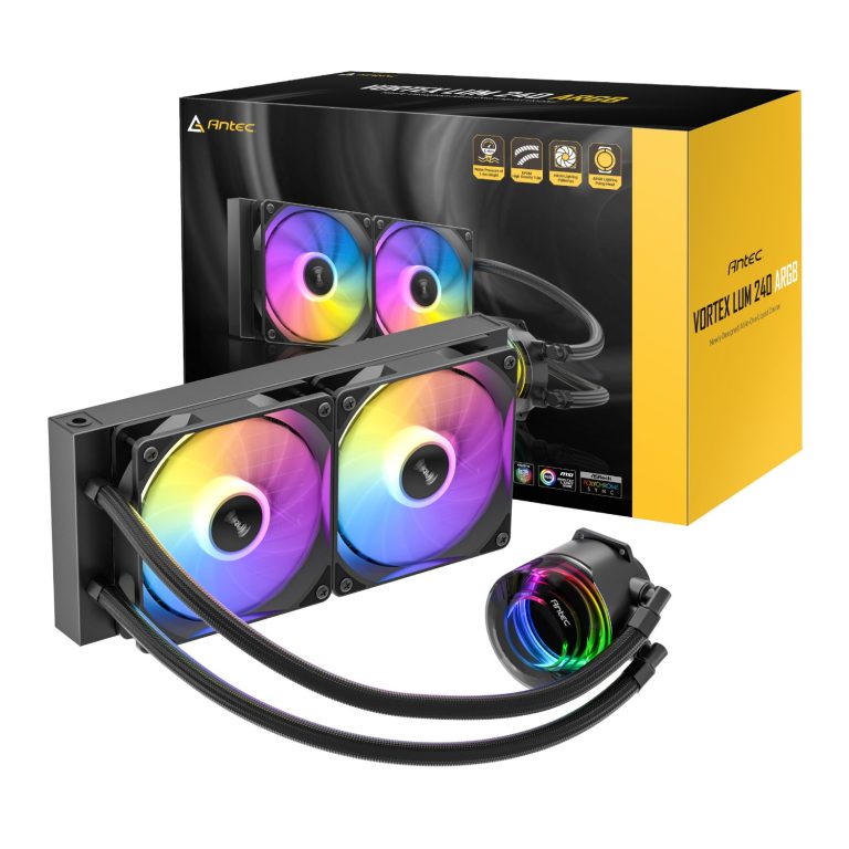 Antec VORTEX LUM 240 ARGB AIO CPU Liquid Cooler – Black Black