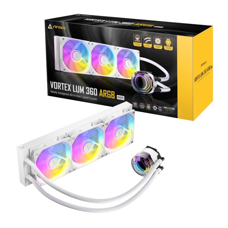 Antec VORTEX LUM 360 ARGB AIO CPU Liquid Cooler - White White