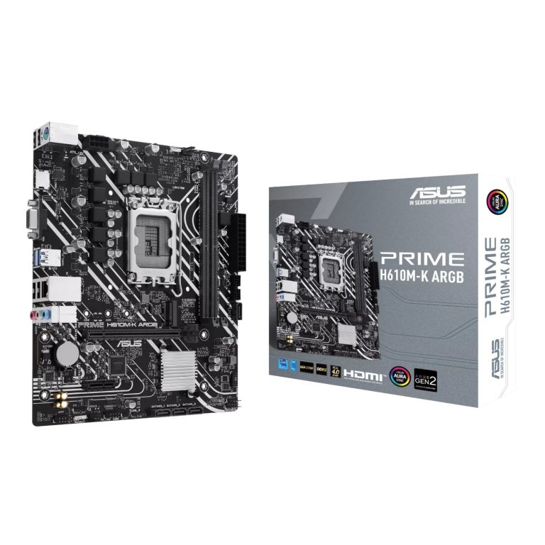 Asus PRIME H610M-K ARGB Intel LGA1700 M-ATX Motherboard Black