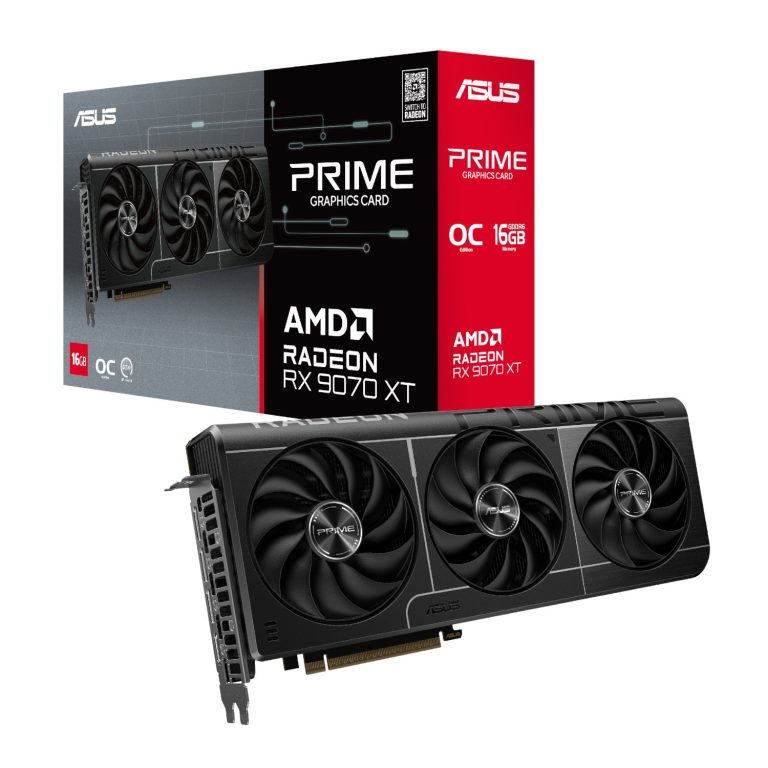 Asus Prime Radeon RX9070 XT OC Edition 16GB GDDR6 Graphics Card Black