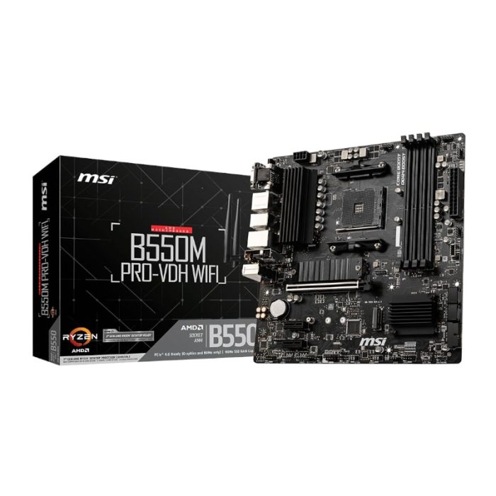 MSI B550M PRO-VDH WIFI AMD AM4 MATX Gaming Motherboard Black
