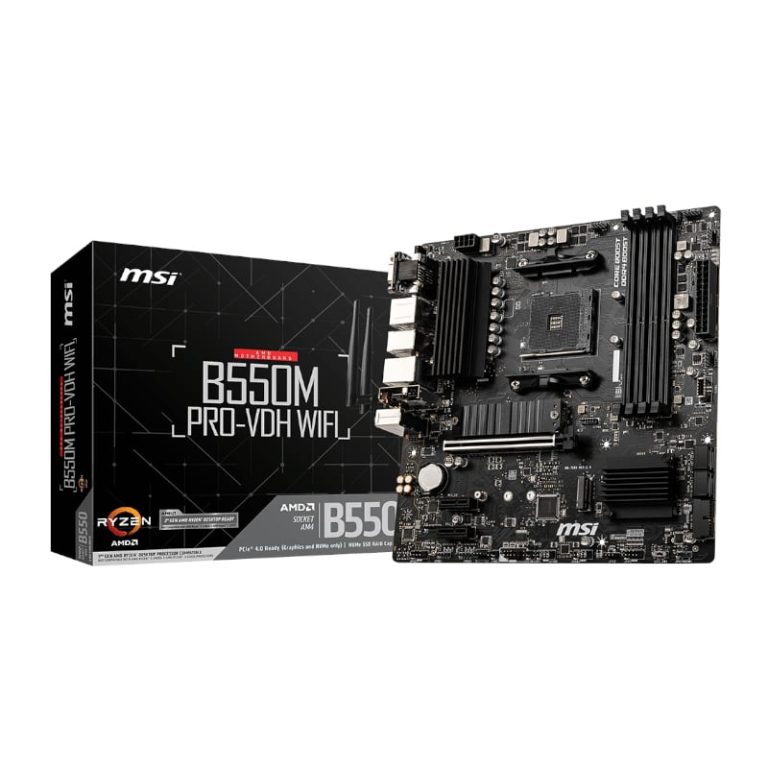 MSI B550M PRO-VDH WIFI AMD AM4 MATX Gaming Motherboard Black
