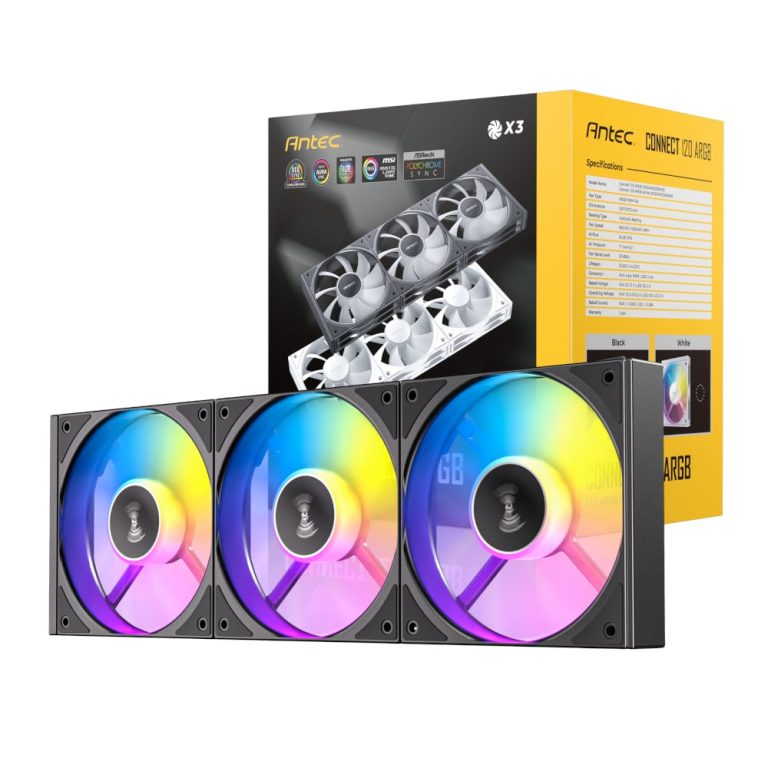 Antec Connect 120 ARGB PWM Fan 3 Pack - Black Black