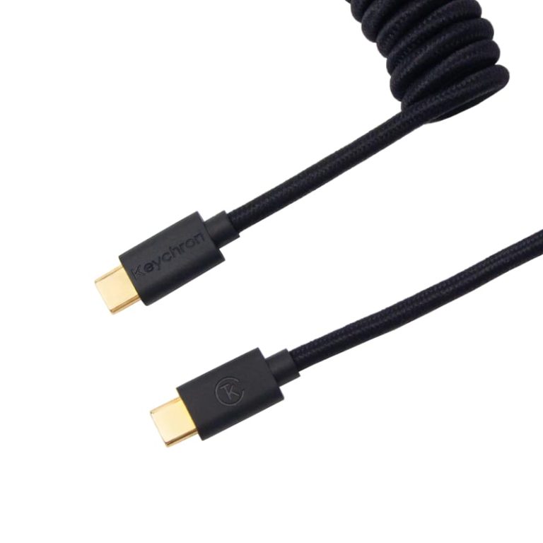 Keychron Coiled Aviator Cable - Black/Straight -