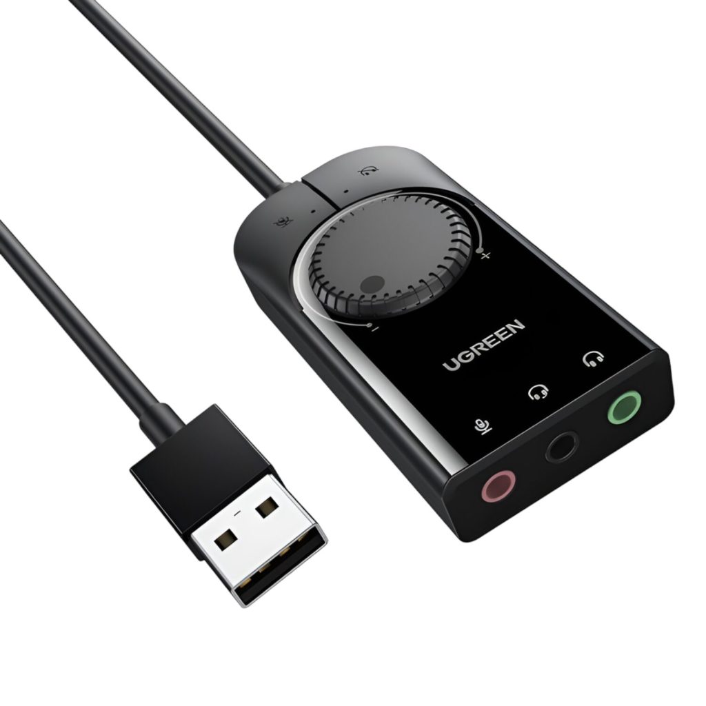 UGREEN CM129-40964 USB-A to 3.5mm External Stereo Sound Adapter - Black Black