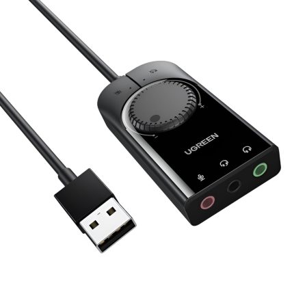 UGREEN CM129-40964 USB-A to 3.5mm External Stereo Sound Adapter - Black Black