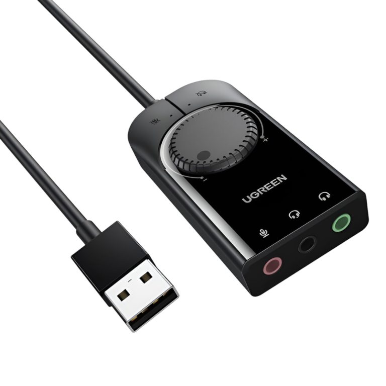 UGREEN CM129-40964 USB-A to 3.5mm External Stereo Sound Adapter - Black Black