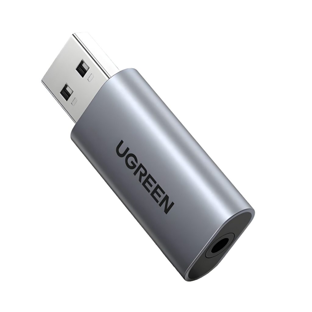 UGREEN CM383-80864 USB-A to 3.5mm Audio Jack External Sound Adapter - Silver Silver