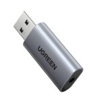 UGREEN CM383-80864 USB-A to 3.5mm Audio Jack External Sound Adapter - Silver Silver
