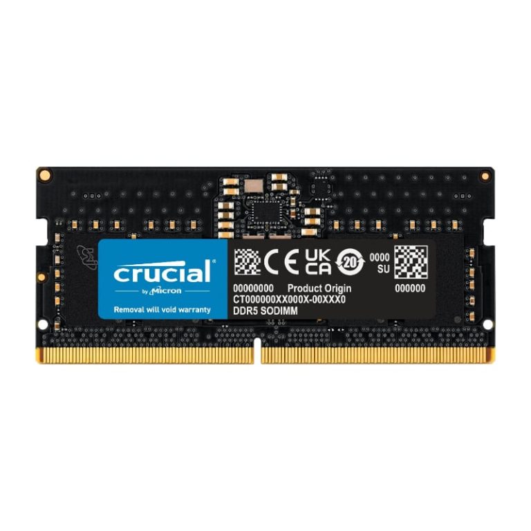 Crucial 32GB 4800MHz DDR5 SODIMM Notebook Memory Black