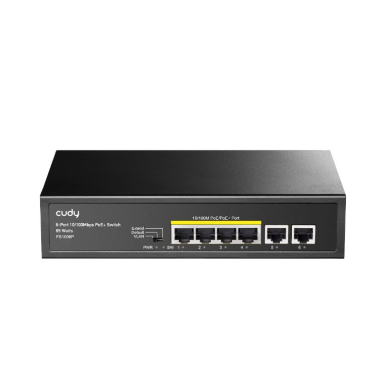 Cudy 6-Port Ethernet Unmanaged Switch - 4 Ports POE Black