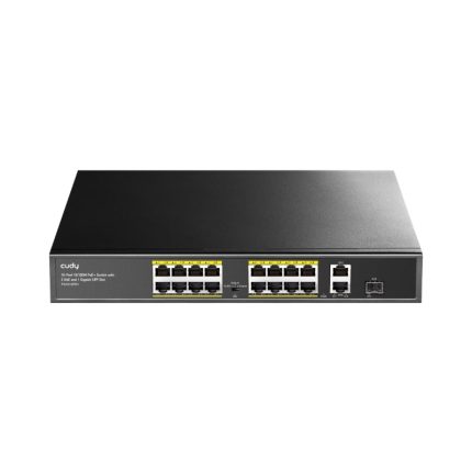Cudy 16-Port Unmanaged PoE+ Switch - Rack Mount Grey