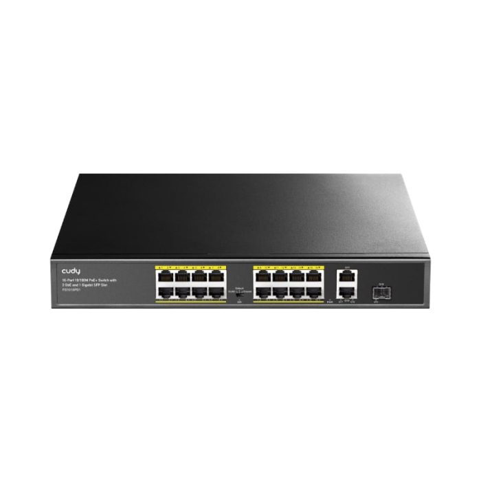Cudy 16-Port Unmanaged PoE+ Switch - Rack Mount Grey