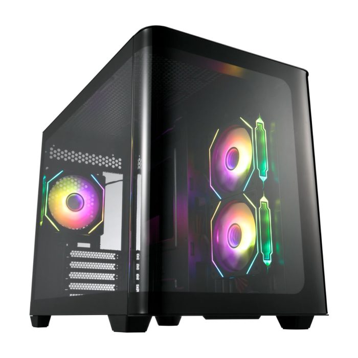 FSP S380 ARGB M-ATX Mid Tower Gaming Chassis - Black Black