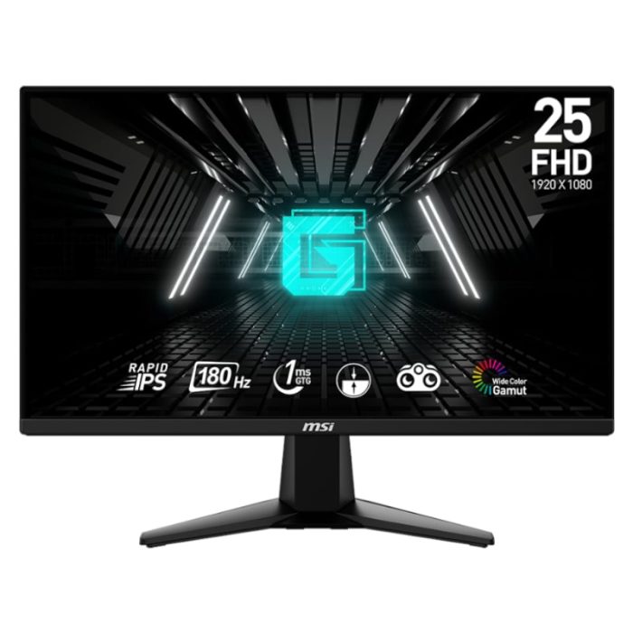 MSI G255F 25" Gaming Monitor 1920x1080 (FHD) Rapid IPS 1mz 180Hz Adaptive Sync HDMI Displayport Black -