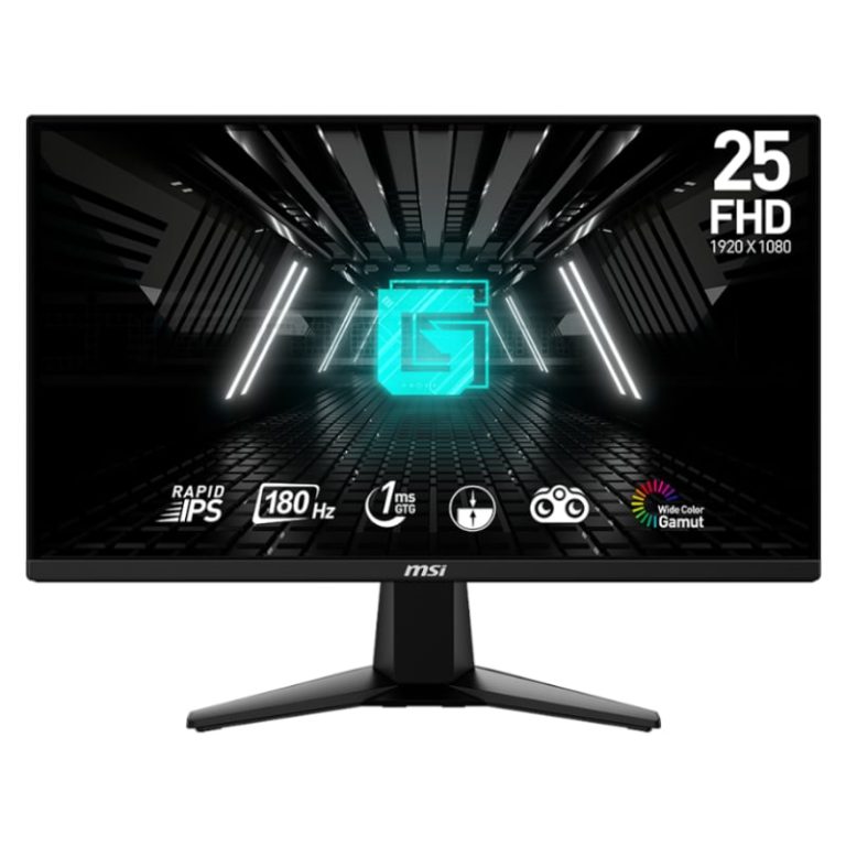 MSI G255F 25" Gaming Monitor 1920x1080 (FHD) Rapid IPS 1mz 180Hz Adaptive Sync HDMI Displayport Black -