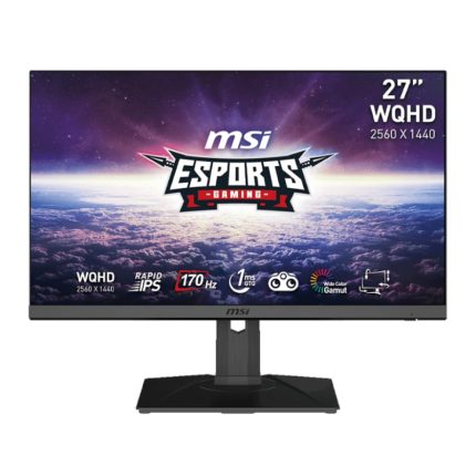 MSI G272QPF 27" Gaming Monitor 2560 x 1440 (QHD) Rapid IPS 1ms 170Hz G-Sync Compatible HDR Ready HDMI Displayport Tilt Swivel Height Adjustable Pivot Black