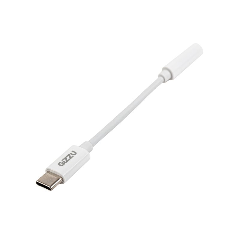 Gizzu USB Type-C to 3.5mm AUX Audio Adapter - White White