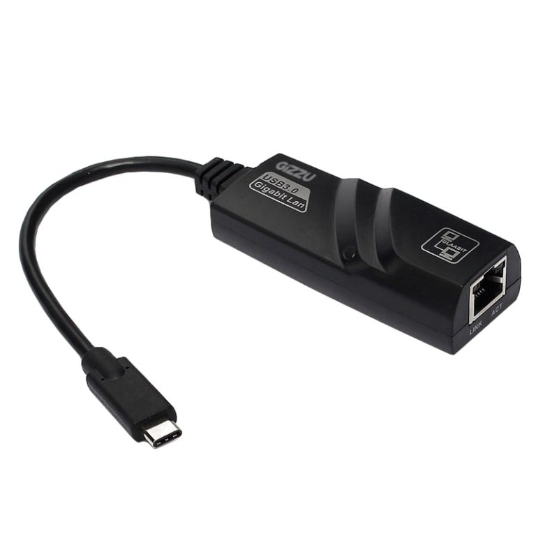 Gizzu High Speed Type-C to Gigabit LAN Adapter Poly Black