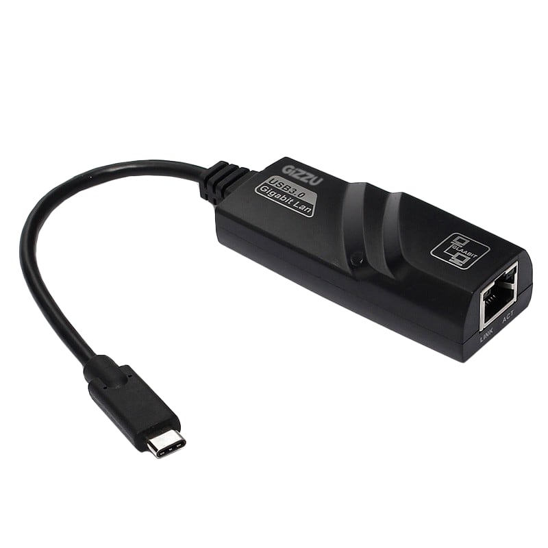 Gizzu High Speed Type-C to Gigabit LAN Adapter Poly Black