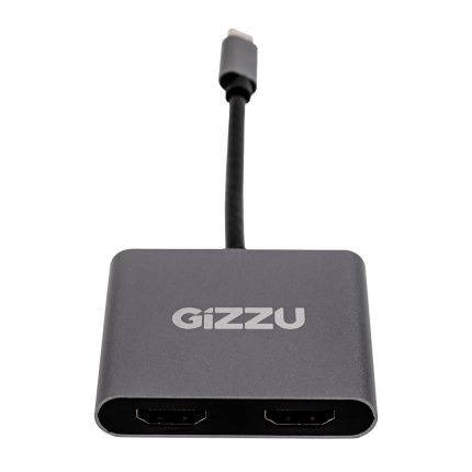 Gizzu 4-in-1 Type-C to Dual HDMI Hub Grey