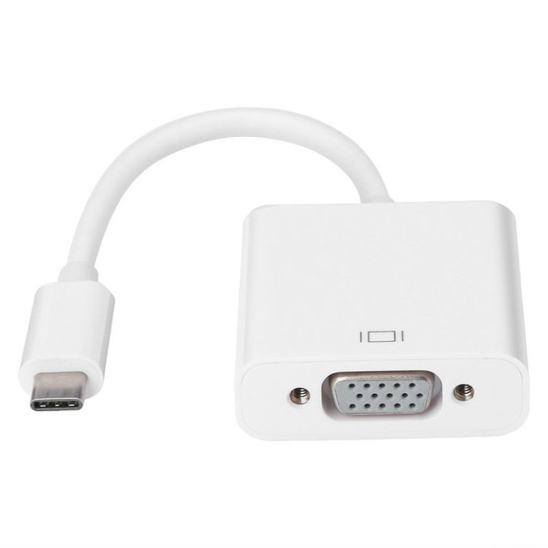 Gizzu 1080P Type-C to VGA Adapter Poly White