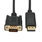 Gizzu 1080P DisplayPort to VGA Cable 1.8m Poly Black