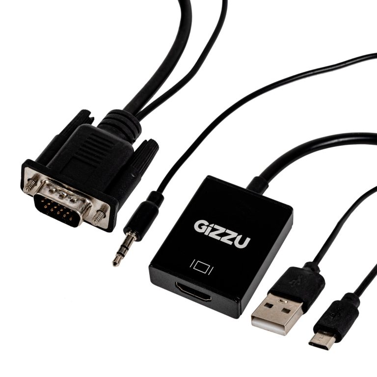 Gizzu 1080P VGA to HDMI Adapter with Audio Black