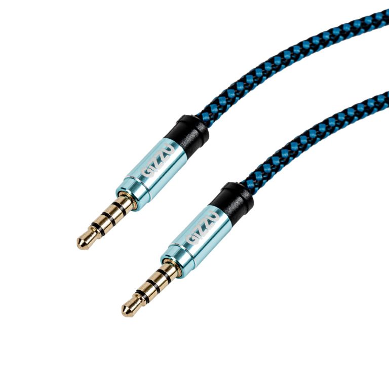 Gizzu 3.5mm AUX Cable 1.5m - Black/Blue Black/Blue