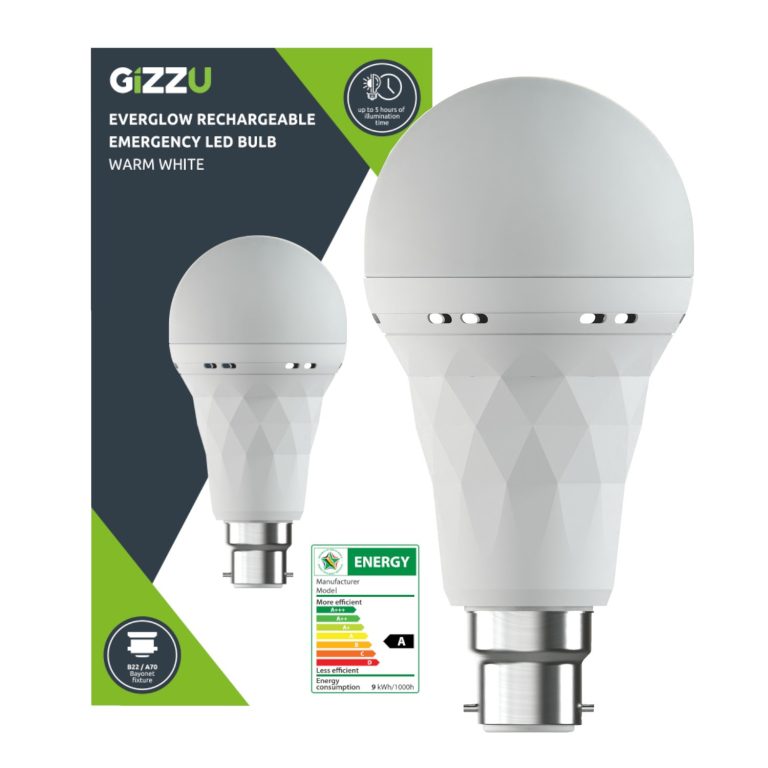 Gizzu Everglow Rechargeable Warm White Emergency LED Bulb - Bayonett White