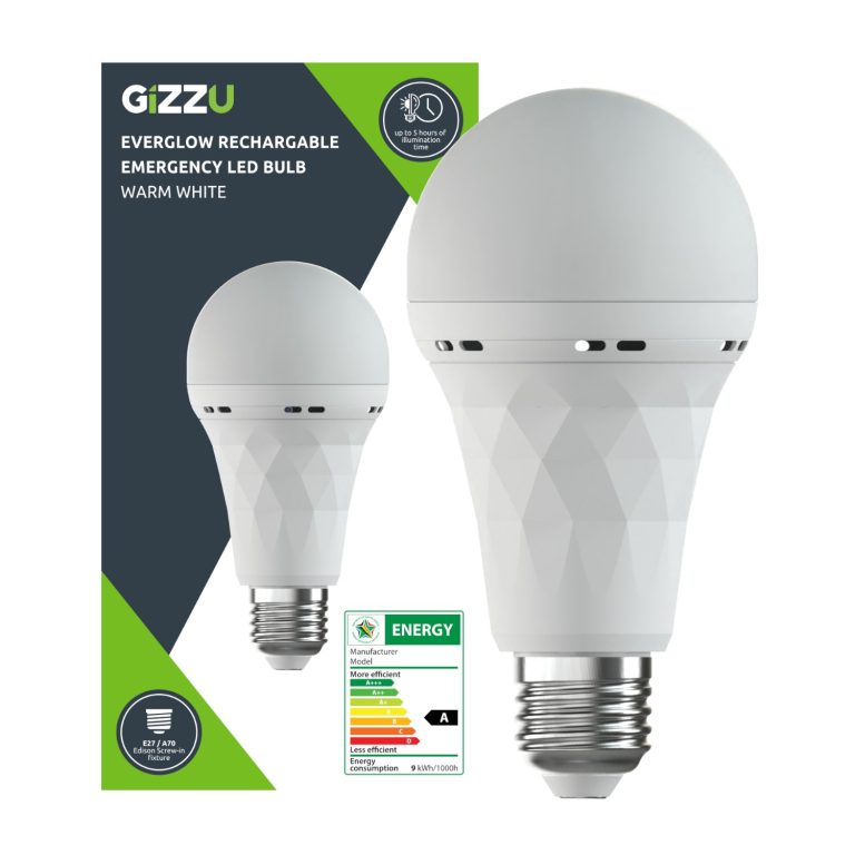 Gizzu Everglow Rechargeable Warm White Emergency LED Bulb - Screw-In White