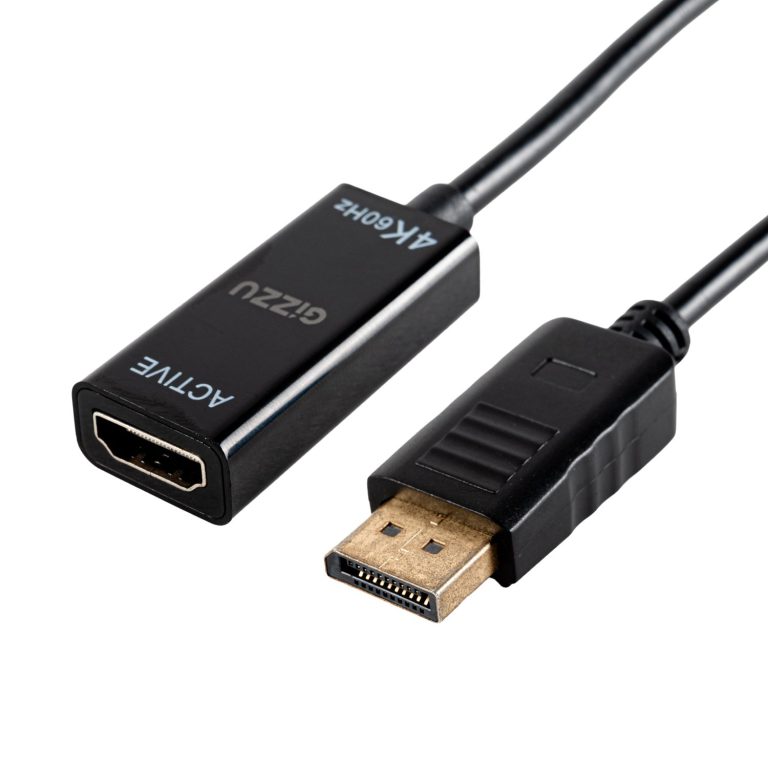 Gizzu 4K60Hz DisplayPort to HDMI Active Adapter Black