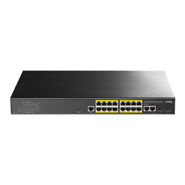 Cudy 16 Port Layer 2 Managed Gigabit PoE Switch Black